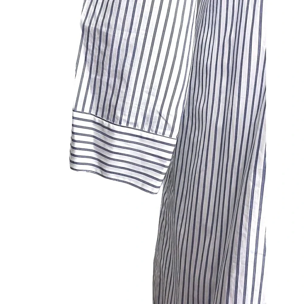 Mohawk General Store SMOCK Japan Stripe Shirt Dress 2 Blue White Button‎ Front